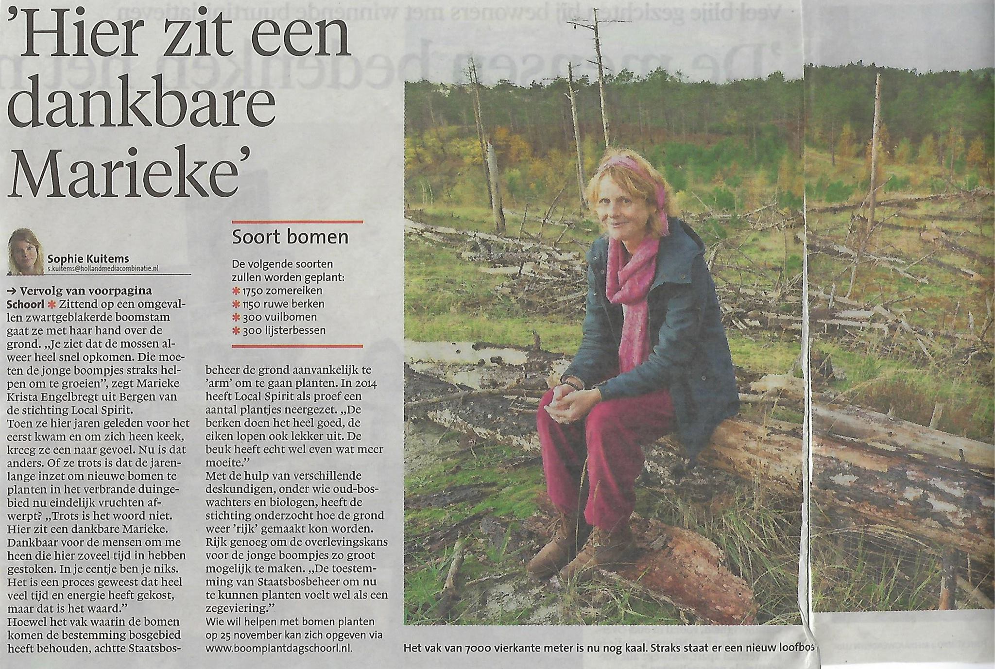 Krantenstukje Marieke